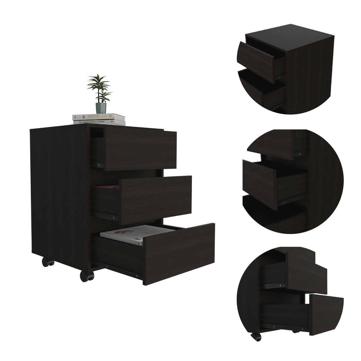 White 3 Drawer Filing Cabinet X939435