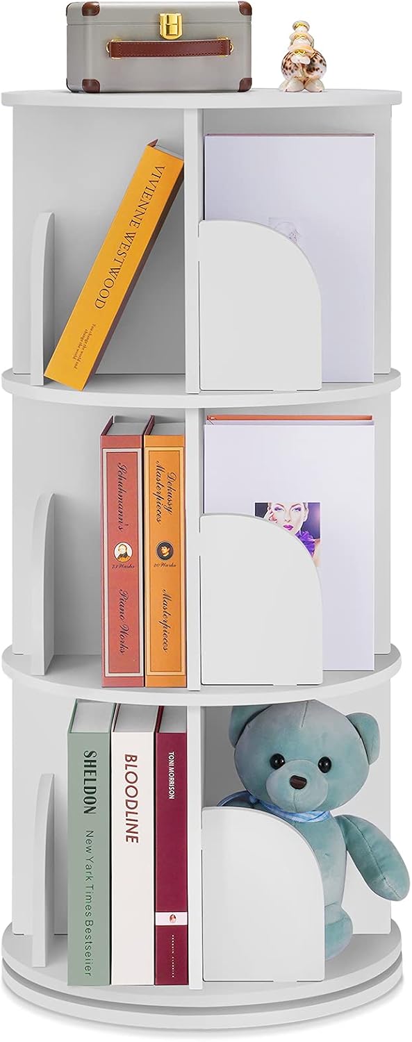 Rotating 360 Display Floor Standing Bookshelf Storage Rack S8373