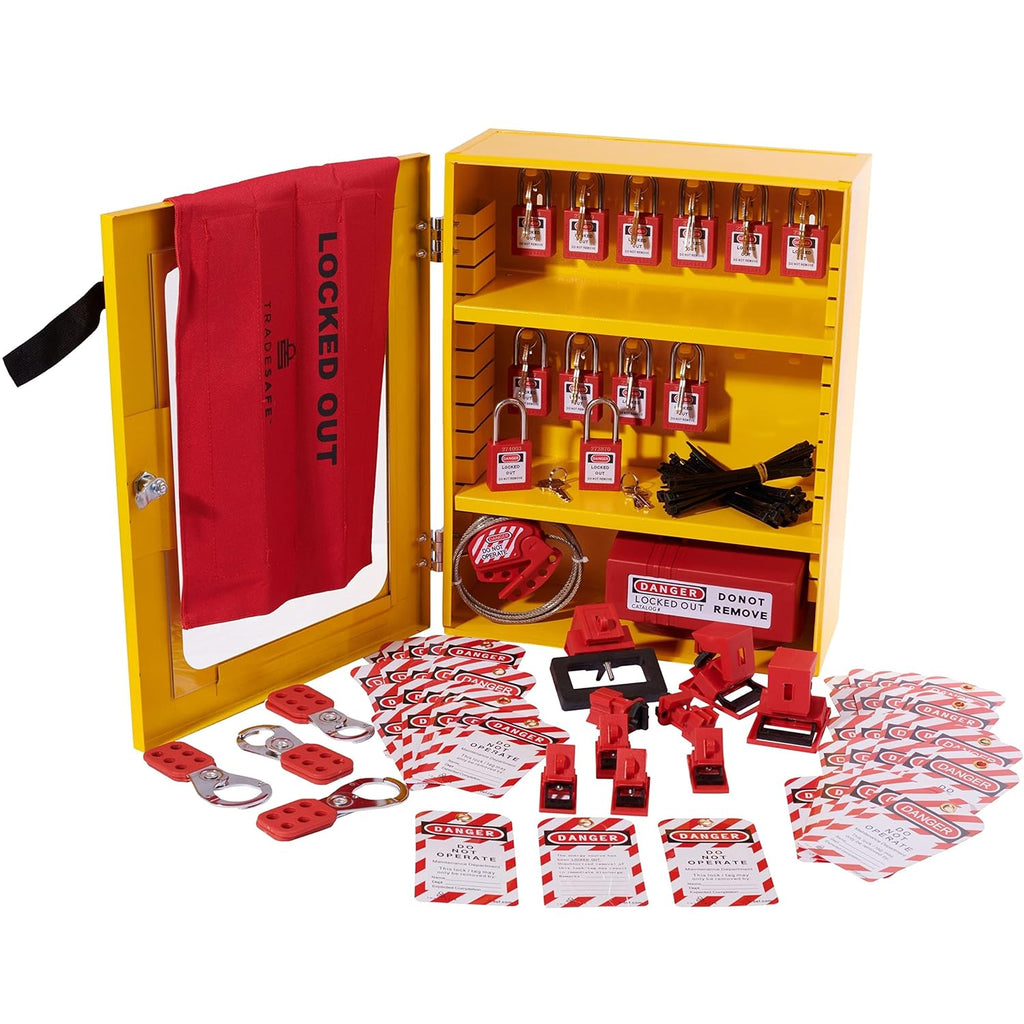 Lockout Tagout Storage Cabinet, 70 Piece, Wall-Mountable, Pack of 2 U6988