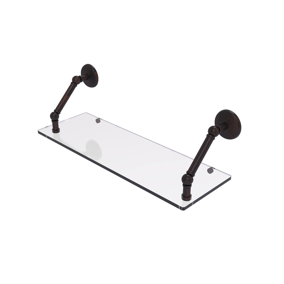 24 inch Matte Black Floating Glass Shelf D87923