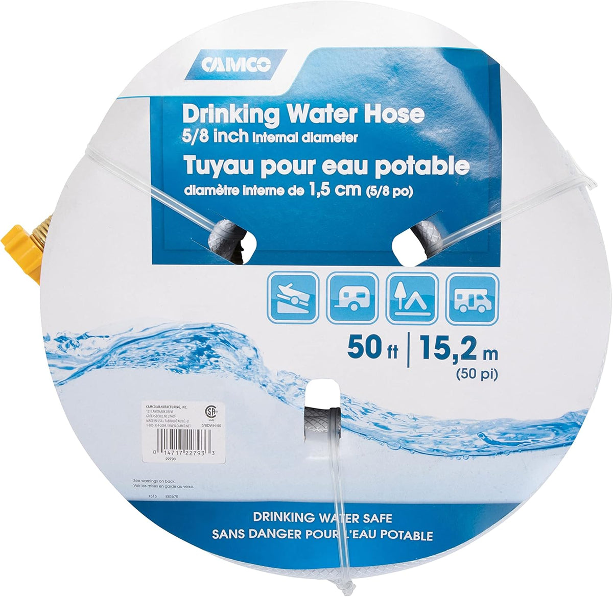 50' Freshwater Hose 5/8 White Pack of 2 T245077