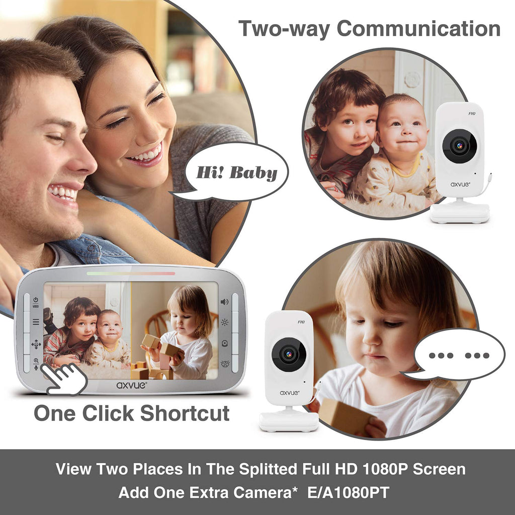 Video Baby Monitor, 1080P 5.5 HD Display, 2 HD Cams K7358
