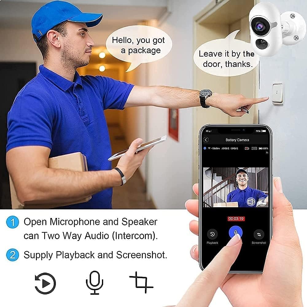 1080P Battery Powered Wireless Security Camera with Night Vision Y85662