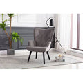 Silver Gray Velvet Tufted Wingback Chair Q88189