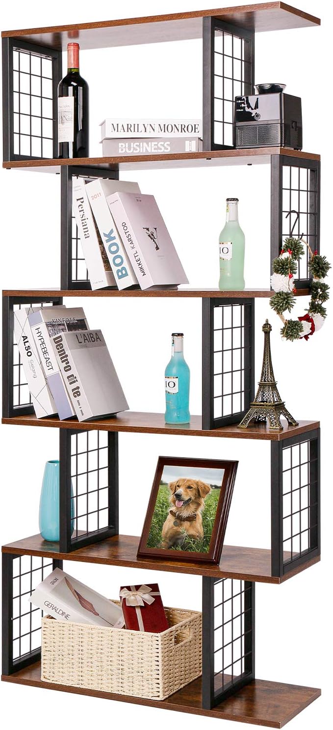 5-Tier S-Shaped Bookshelf V184296