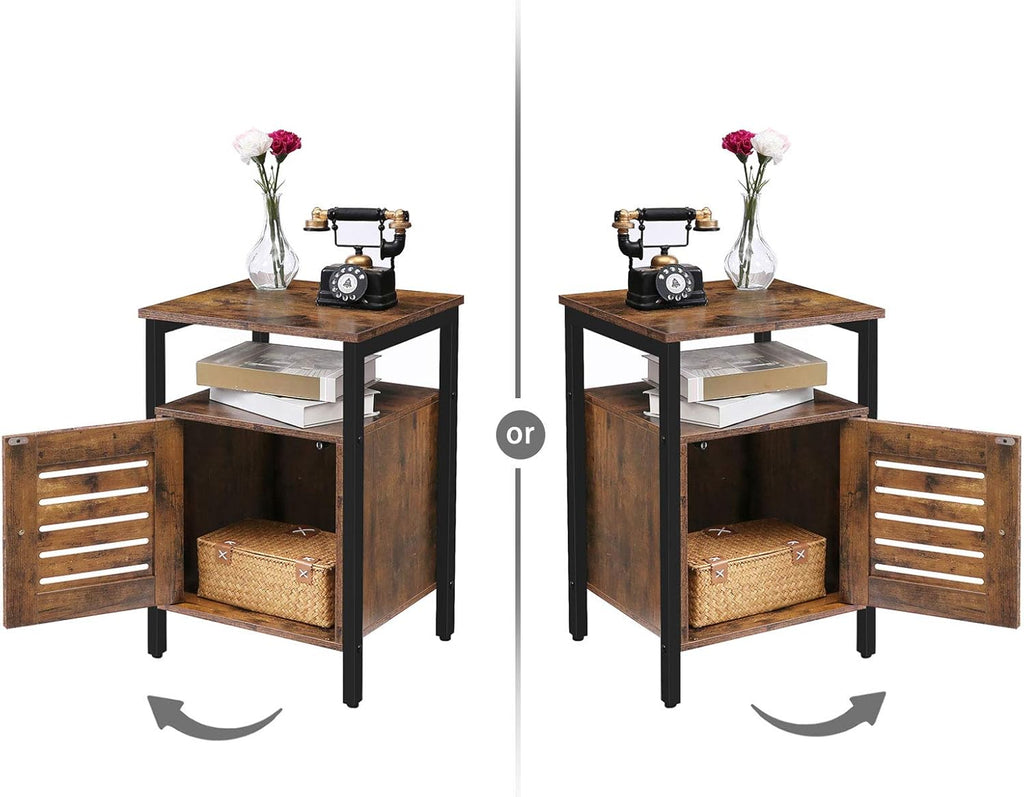 Set of 2 Wood Nightstand with Storage D1064