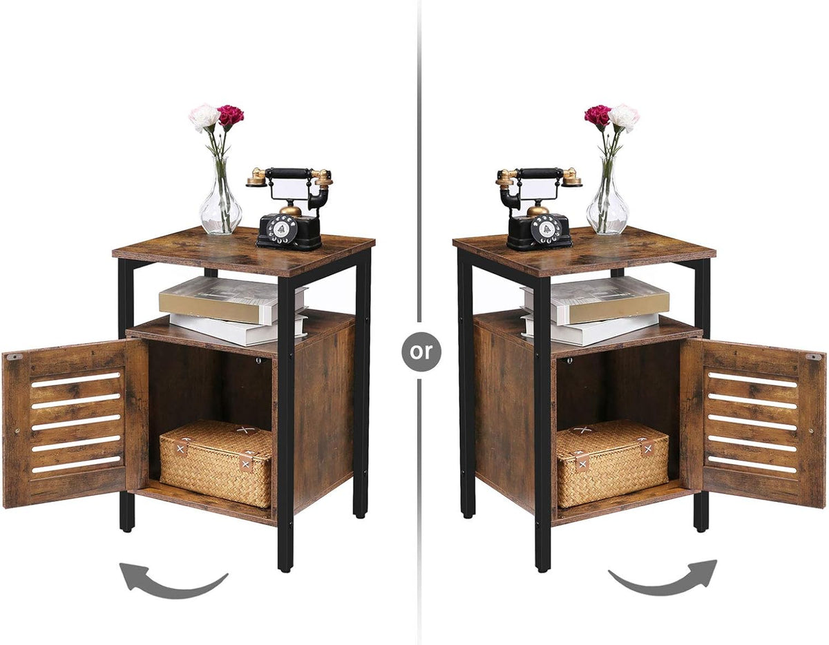 Set of 2 Wood Nightstand with Storage D1064