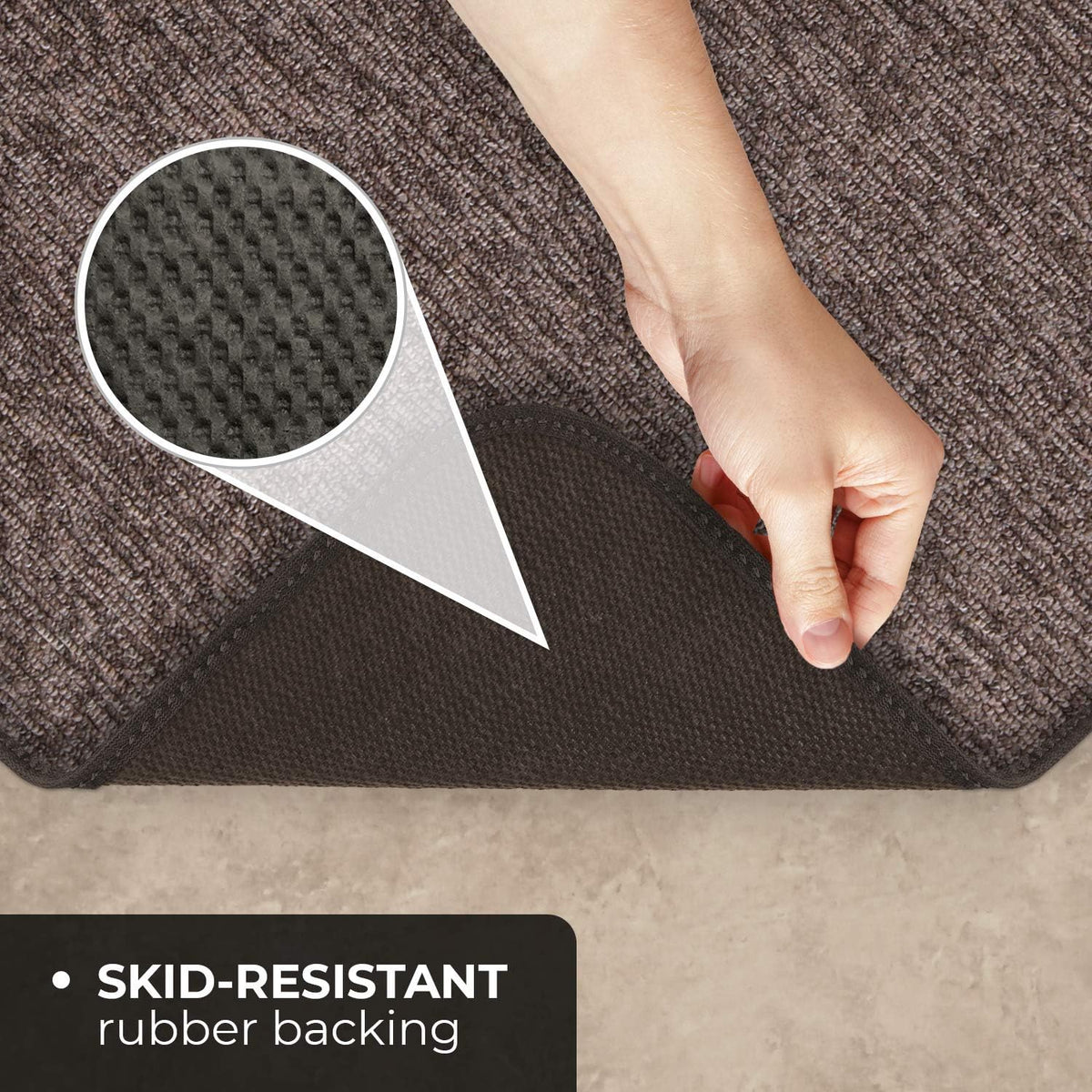 Skid-Resistant Carpet Runner Pebble Gray 20 Feet X 27 Inches R180