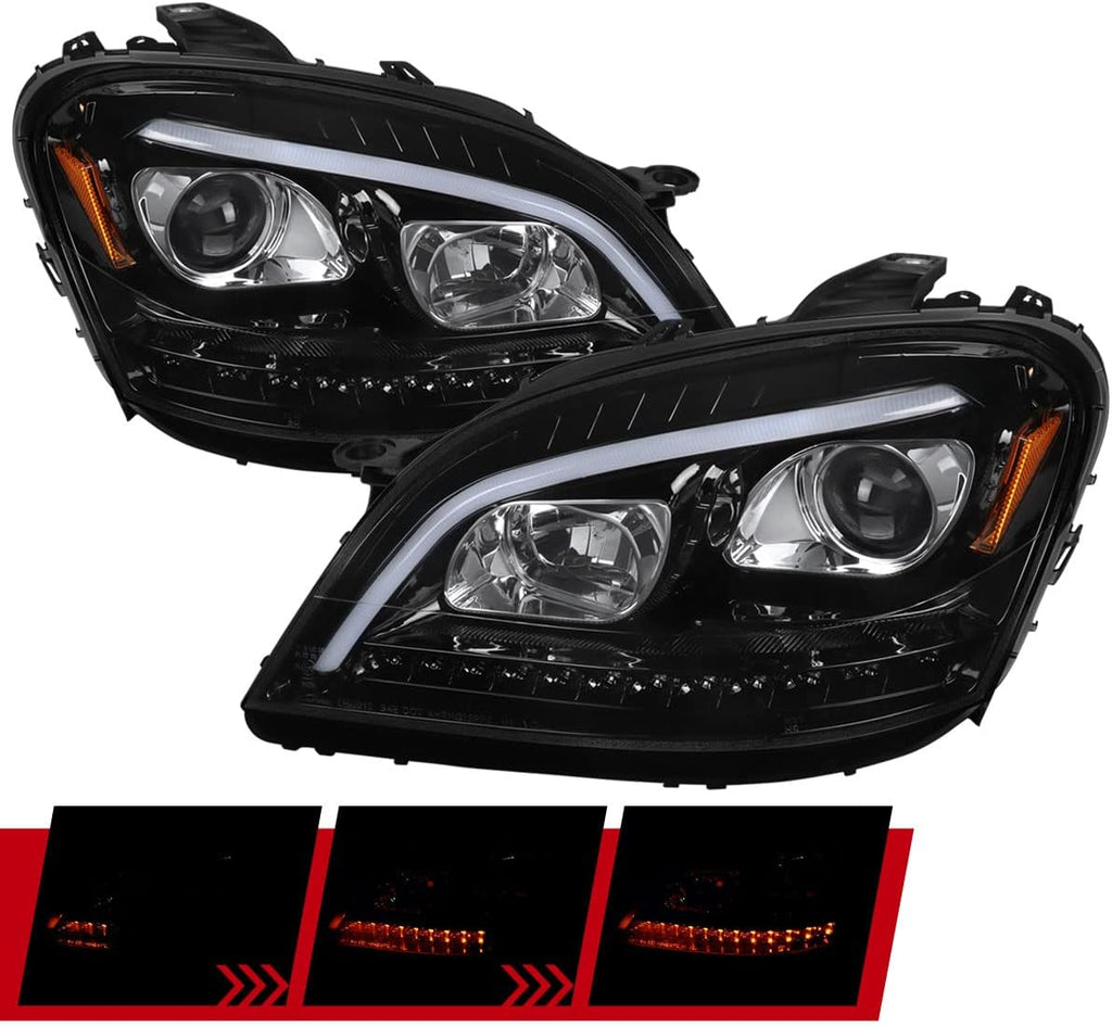 Pearl Black LED Sequential Projector Headlights D775