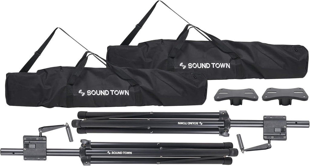 2-Pack Crank-Up Tripod Speaker Stands with Carry Bags I2420
