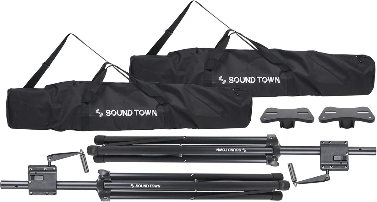 2-Pack Crank-Up Tripod Speaker Stands with Carry Bags I2420