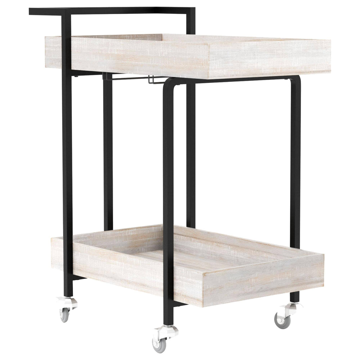 Serving Cart in Antique White/Black P86978