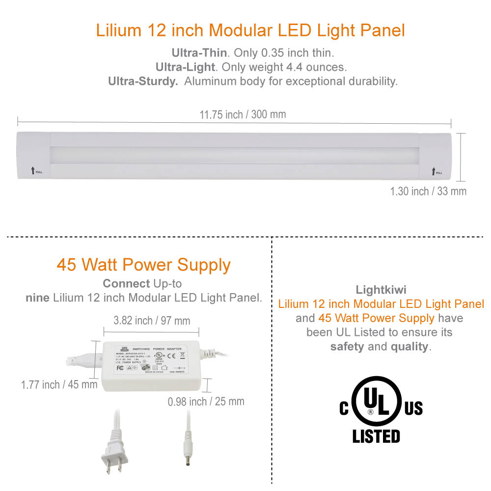 12 inch Warm White Modular LED Under Cabinet Lighting 9 Panel P531
