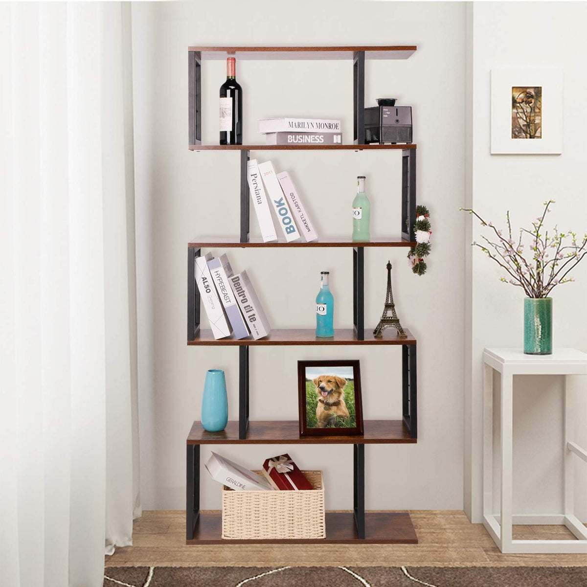 5-Tier S-Shaped Bookshelf V184296