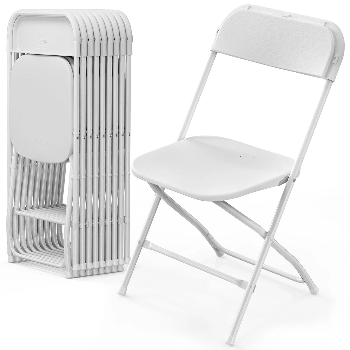 White 10 Pack Plastic Folding Chair V350