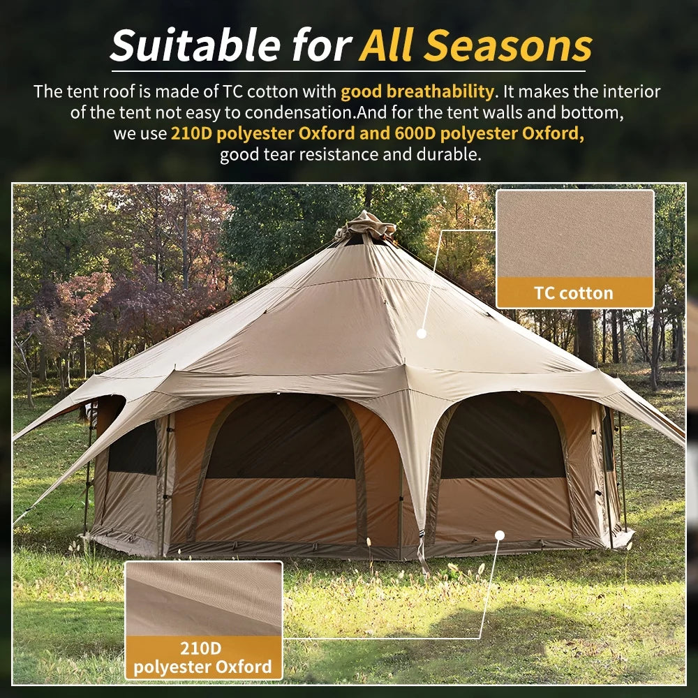 Canvas Tent with Stove Jack 16.4ft Dia D17124