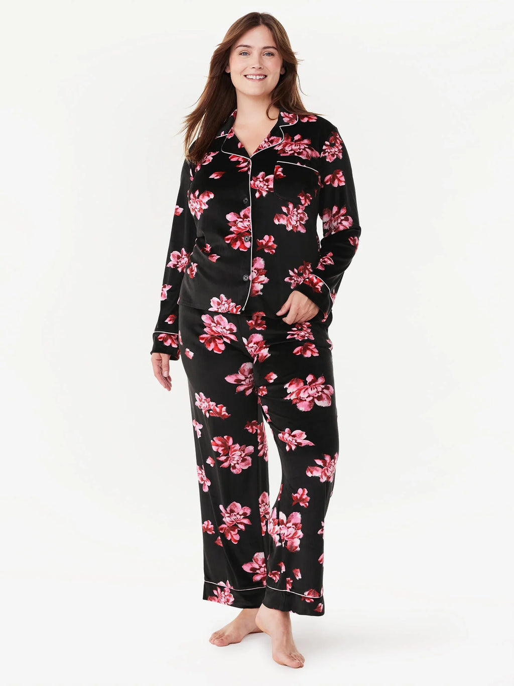 Women's 2-Piece Velour Pajama Set W88898