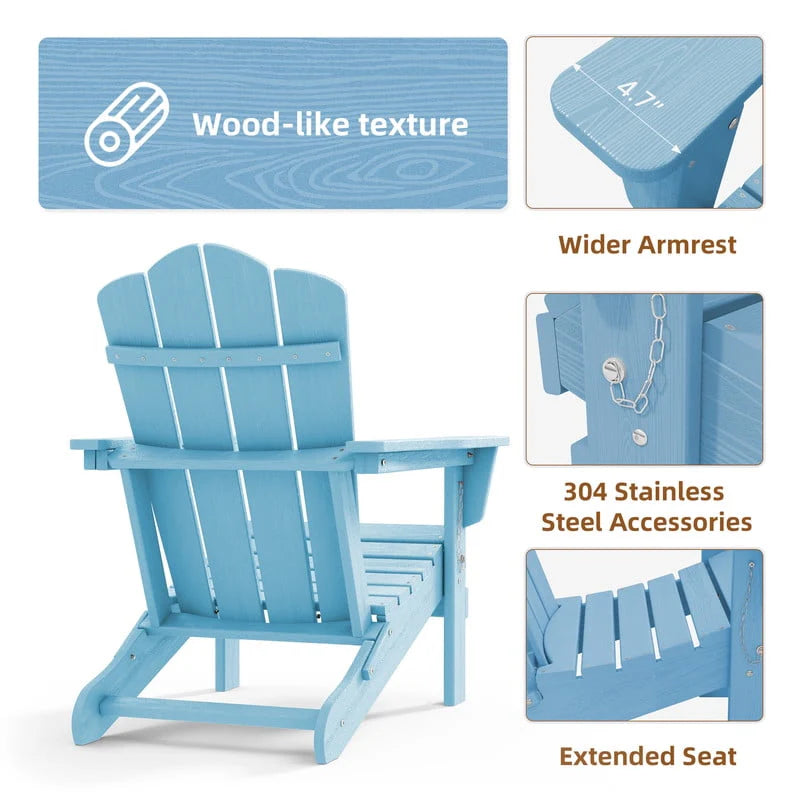 Black HDPE Resin Adirondack Chair O59880