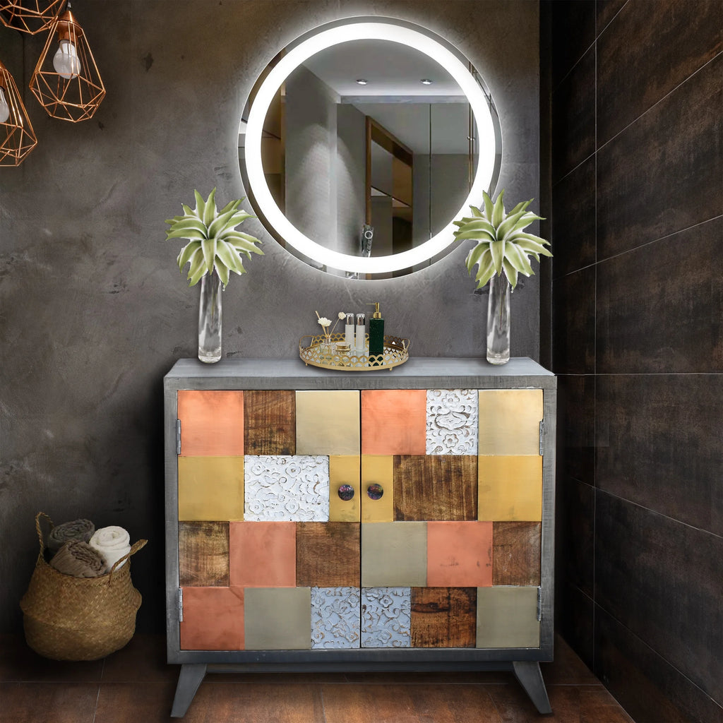 Recycled Mango Wood Cabinet with 2 Doors Q6924