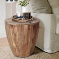 Round Mango Wood Side End Table B3016