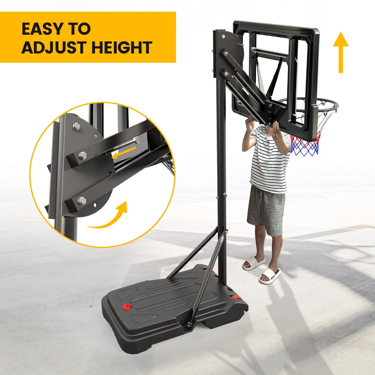 Portable Basketball Hoop & Goal System 5.5 - 9.5 ft. Adjustable O3061