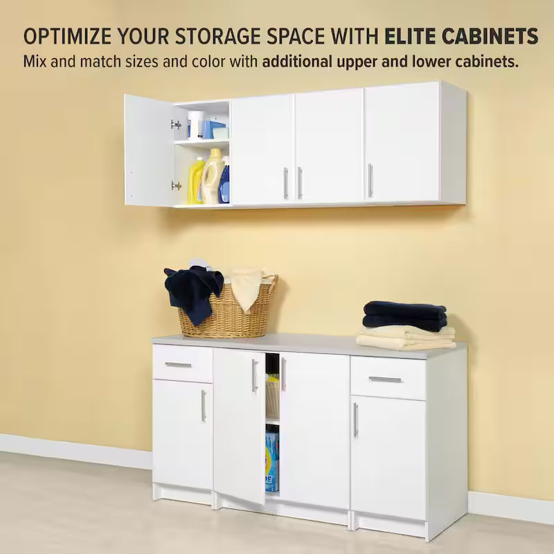 White Wood Freestanding Garage Cabinet O5509