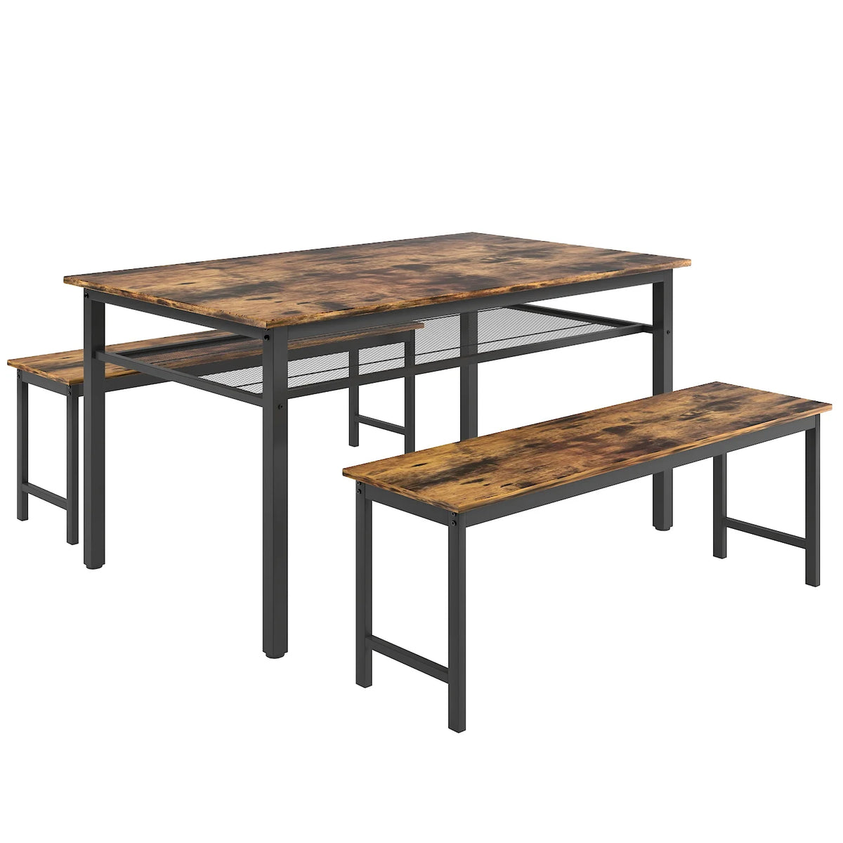 3 Piece Dining Table Set with 2 Benches S483