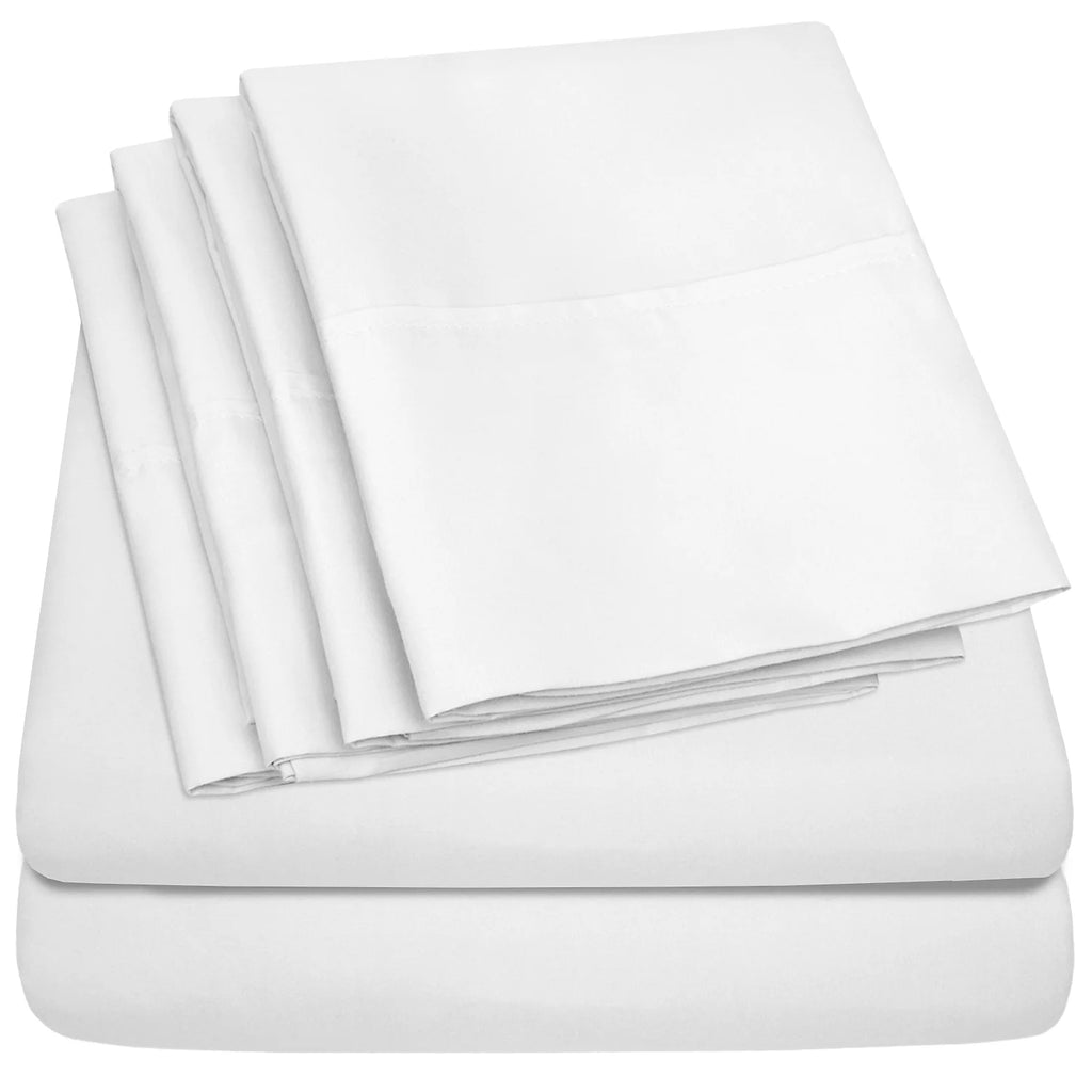 White 6 Piece Queen Sheet Set L22708