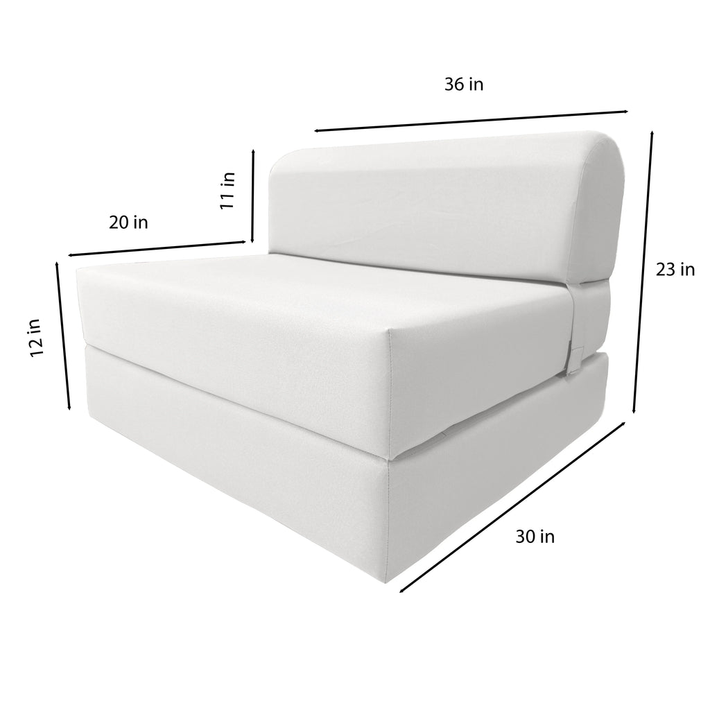 White Folding Sleeper Chair Foam Bed D480011