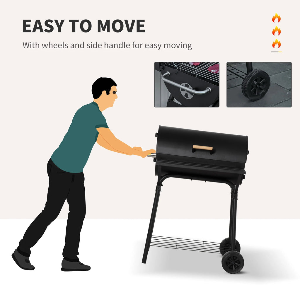48 Steel Portable Charcoal BBQ Grill and Offset Smoker Combo A316172