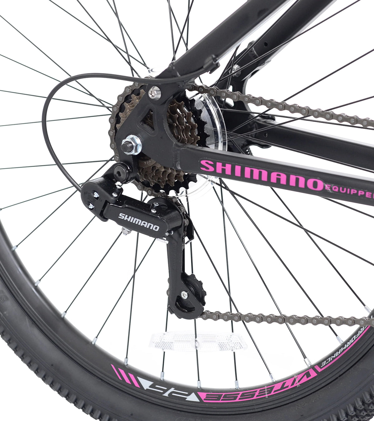 26 in. Black and Pink Mountain Bike R44641