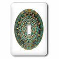 Turquoise And Gold Aztec Calendar Single Toggle Switch I58142