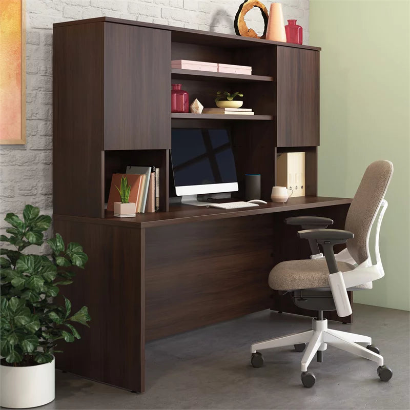 Engineered Wood Desk with Hutch E8248
