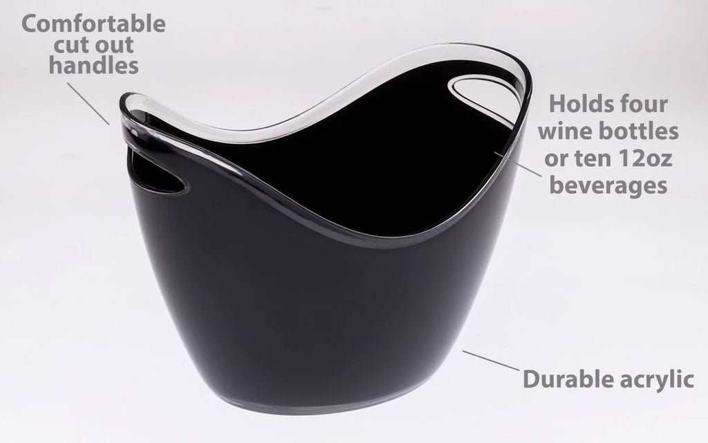 Black Plastic Ice Bucket 8 Liter Q19414