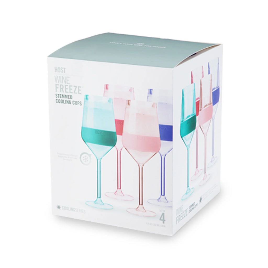 Double-Walled Stemmed Wine Glasses with Cooling Gel, 6.5 Oz, Set of 4 A137