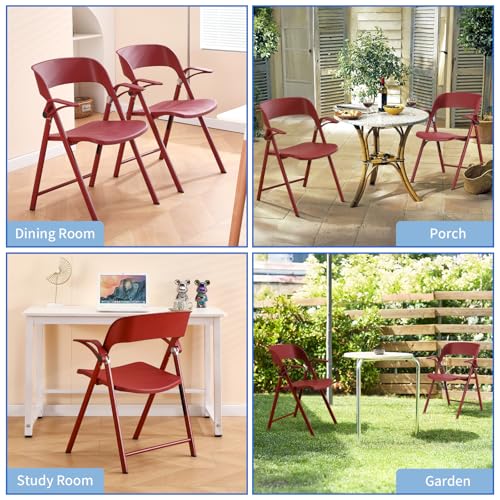 2 Pack White Plastic Folding Chair with Steel Frame C63398