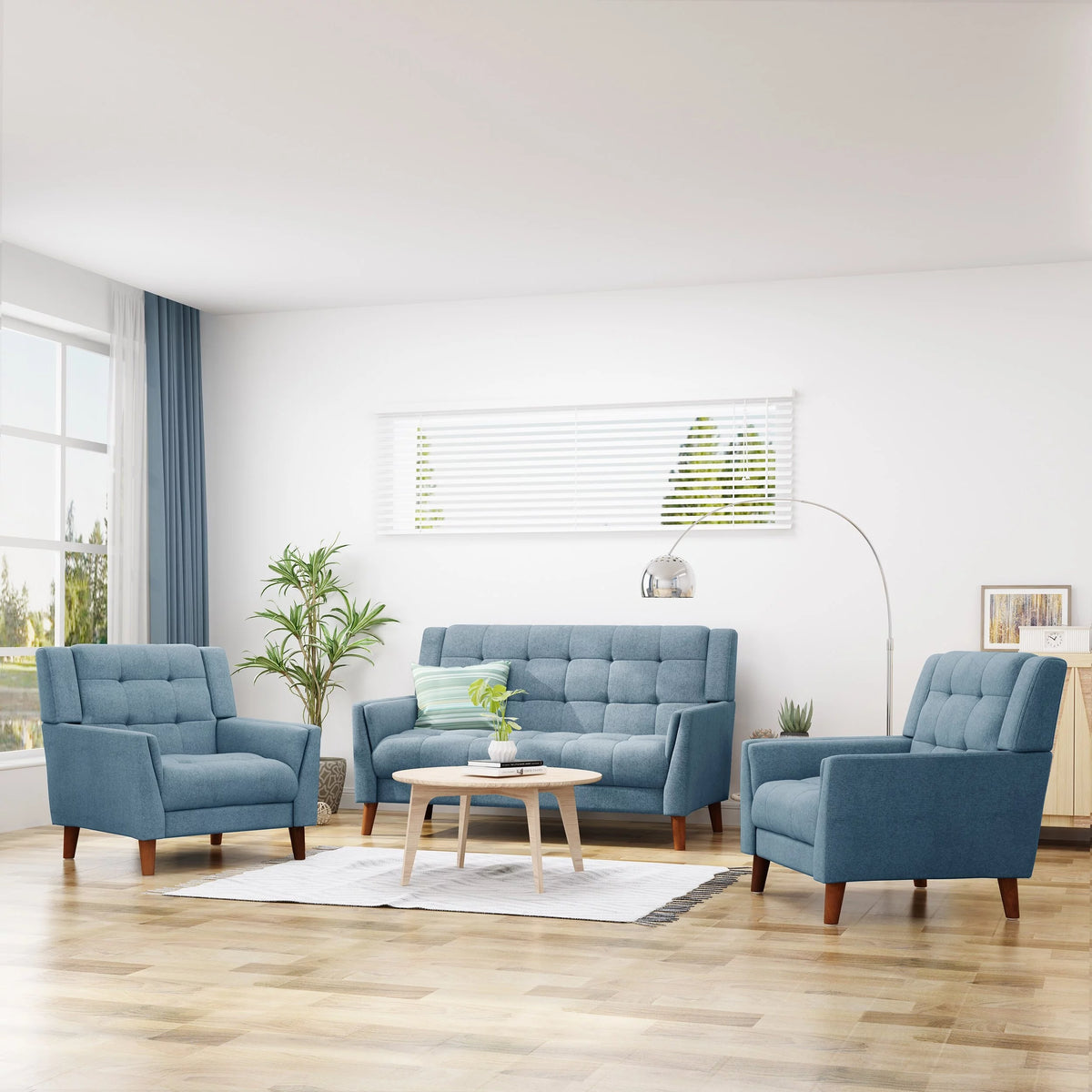Fabric Arm Chair and Loveseat Set F8262