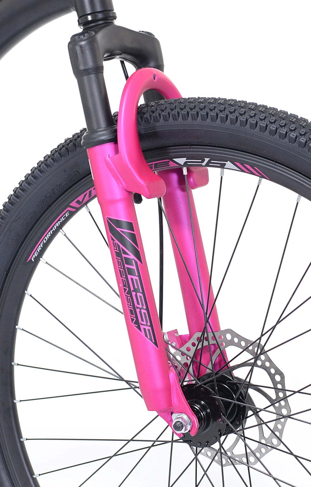 26 in. Black and Pink Mountain Bike R44641