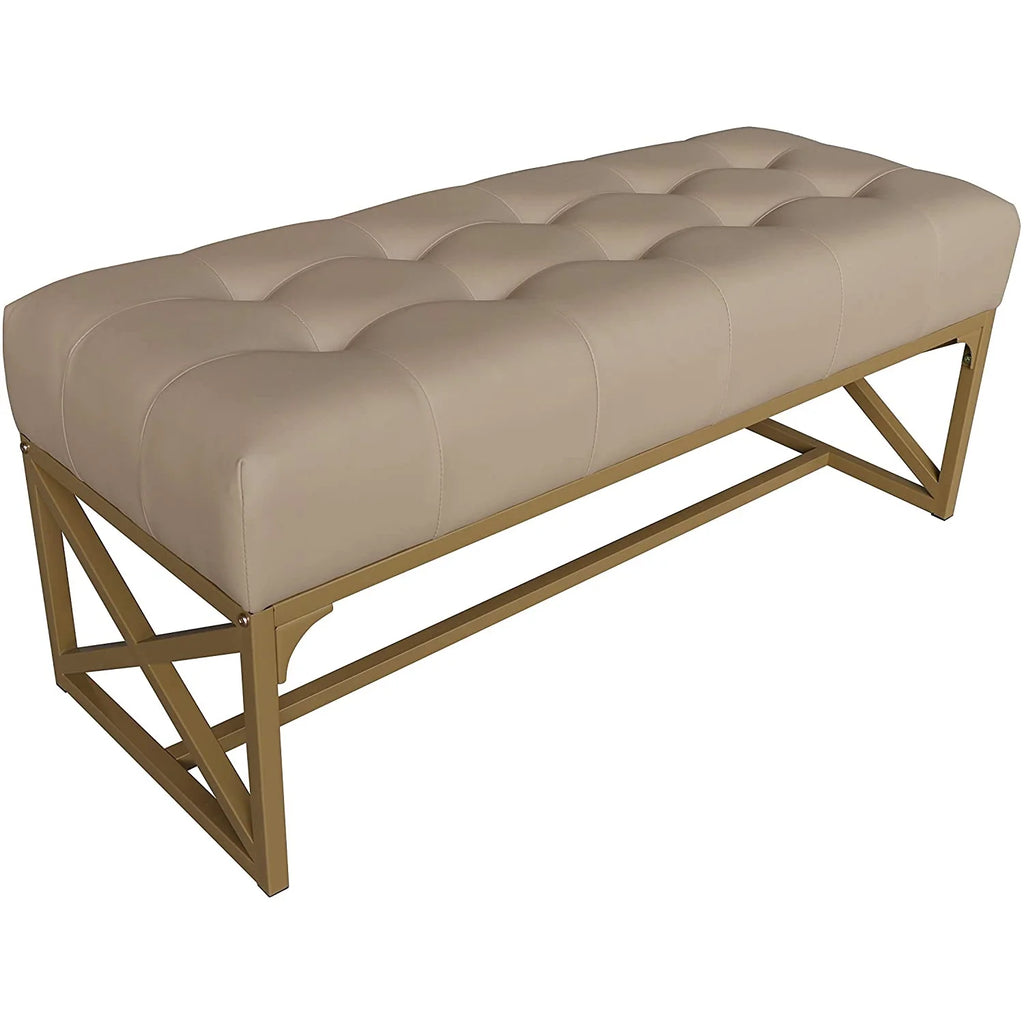 Faux Leather Bench 40.2 Inches Gold K703989