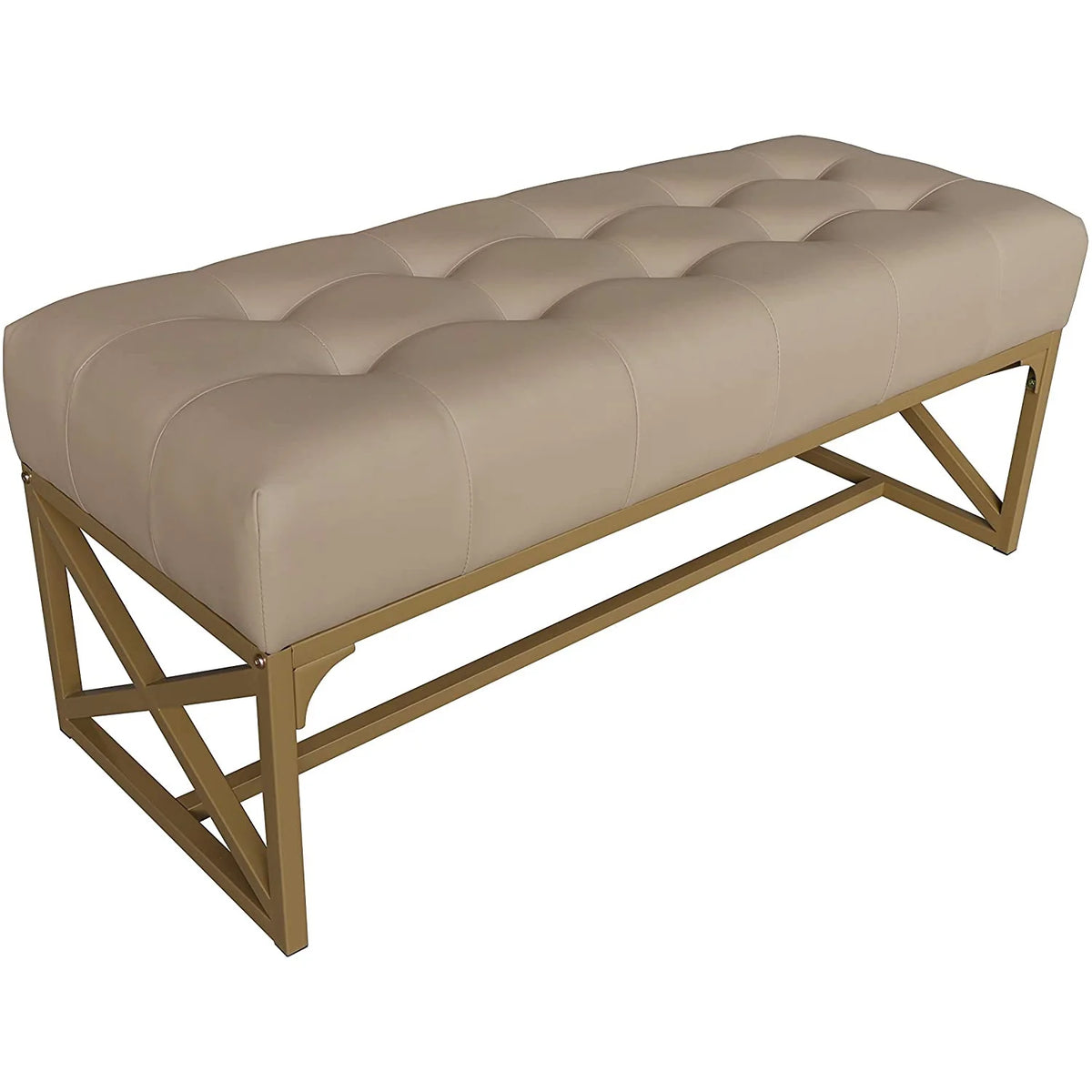 Faux Leather Bench 40.2 Inches Gold K703989