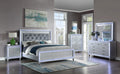 4pc King Size Upholstered Bed Dresser Mirror Nightstand Set S534979
