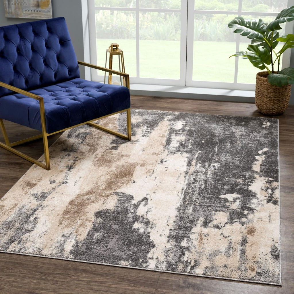 Modern Abstract Area Rug Gray 8 x 10 X14599