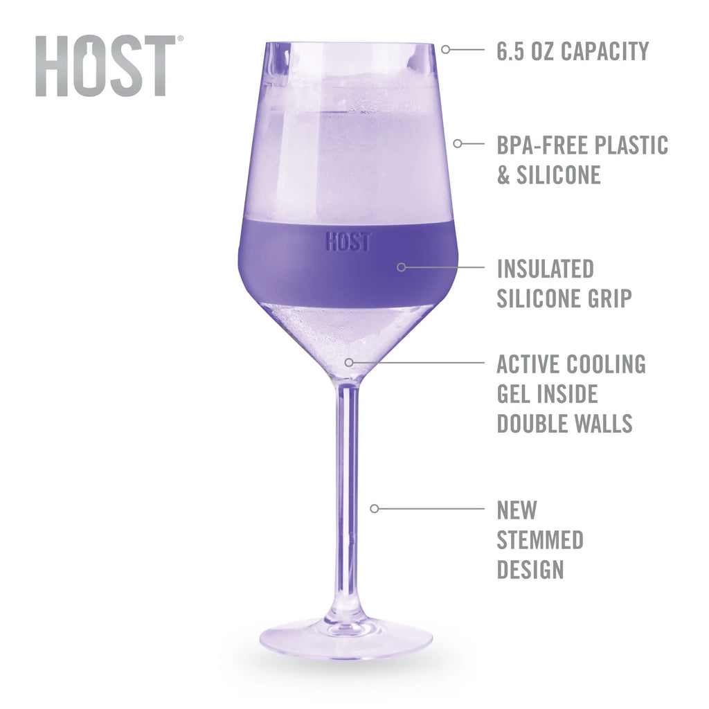 Double-Walled Stemmed Wine Glasses with Cooling Gel, 6.5 Oz, Set of 4 A137