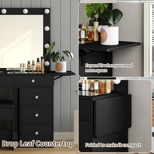 Vanity Desk with Mirror and 9 Drawers A929474