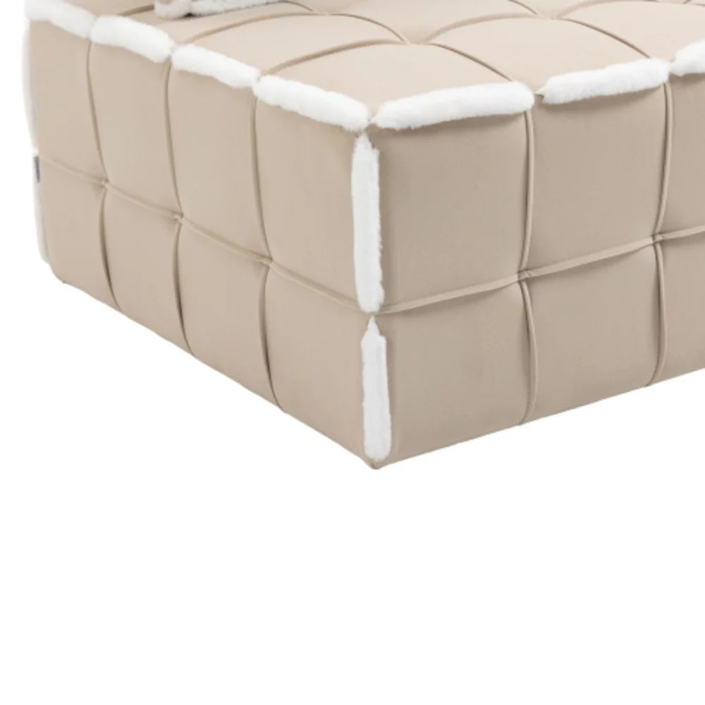 Beige Upholstered Armless Accent Sofa Chair P97384