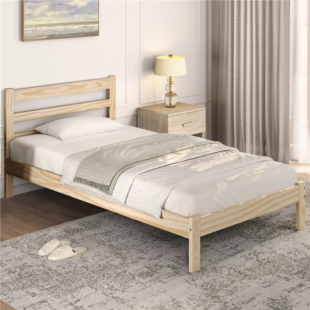 Queen Wooden Platform Bed Frame with Headboard P722
