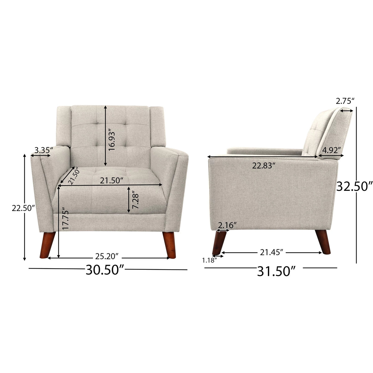 Fabric Arm Chair and Loveseat Set F8262