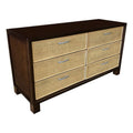 Mahogany Wood 6 Drawer Cane Dresser S7445