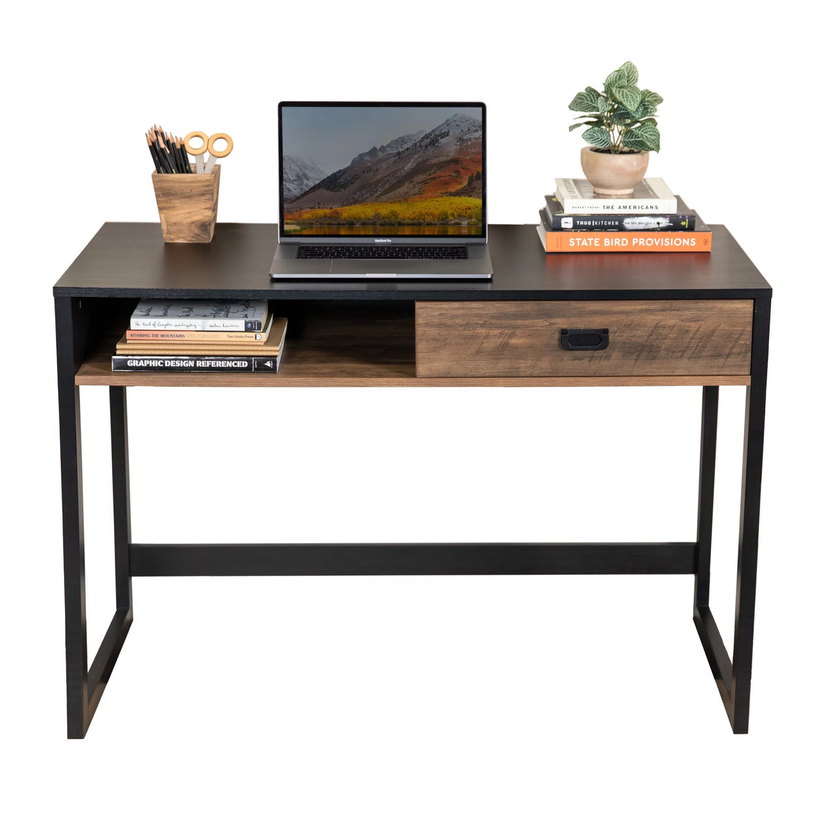 Contemporary Studio Workstation Desk with Drawer N3349
