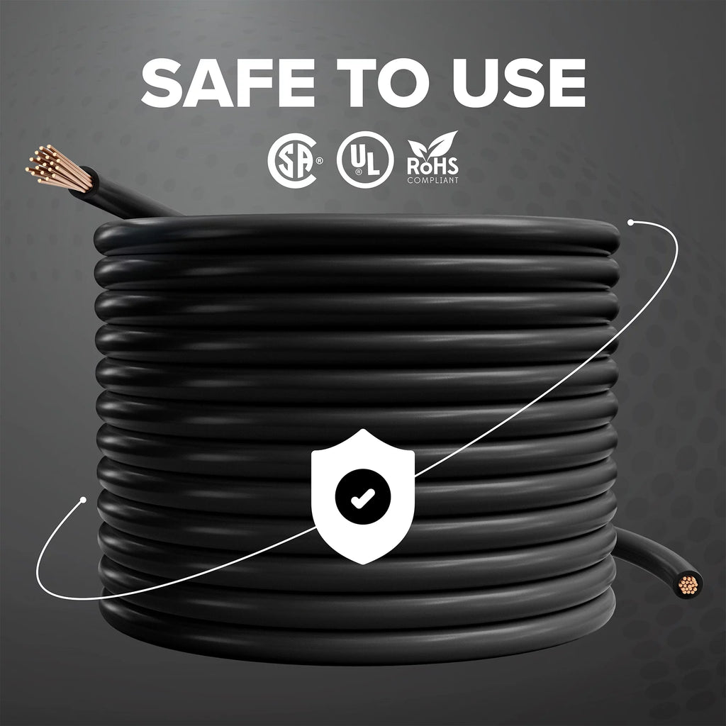 50 Feet 12 AWG Insulated Stranded Copper THHN THWN Wire Black T543